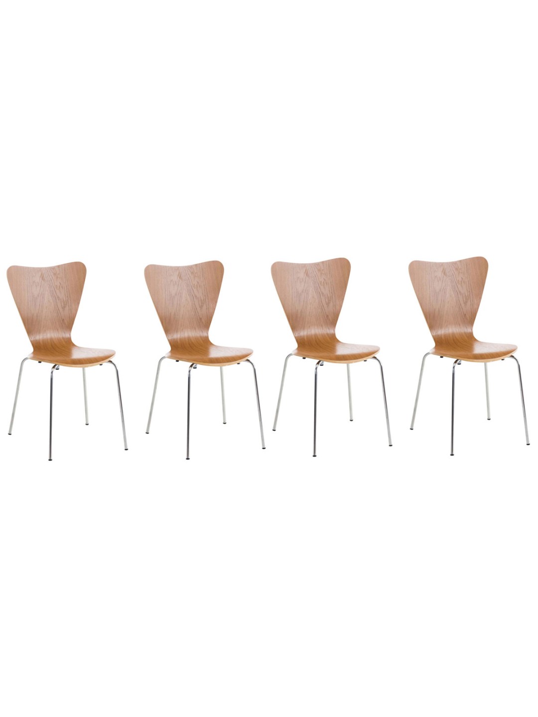 Lot de 4 chaises visiteurs Calisto, chêne