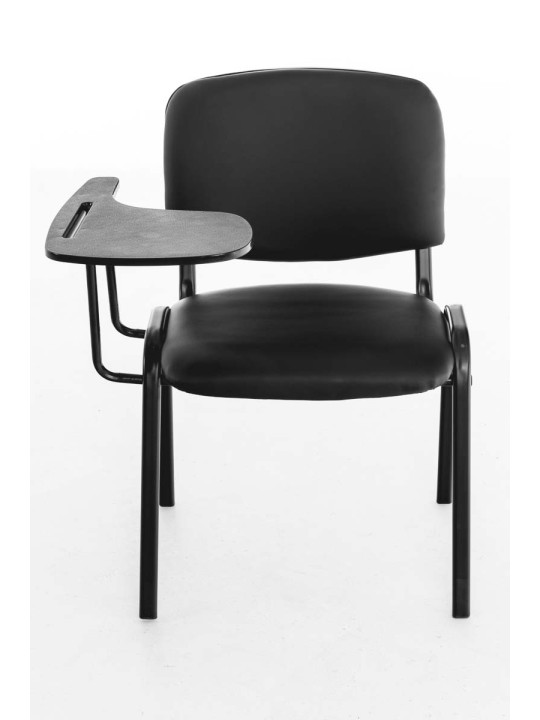 Chaise Ken avec table pliante simili cuir, noir