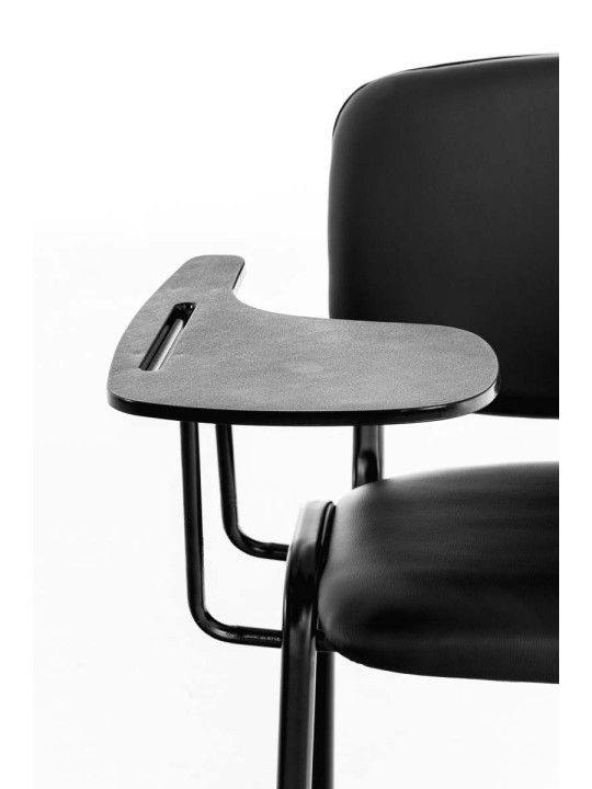 Chaise Ken avec table pliante simili cuir, noir