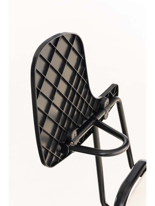 Chaise Ken avec table pliante simili cuir, crème