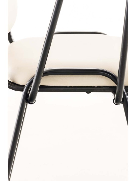 Chaise Ken avec table pliante simili cuir, crème