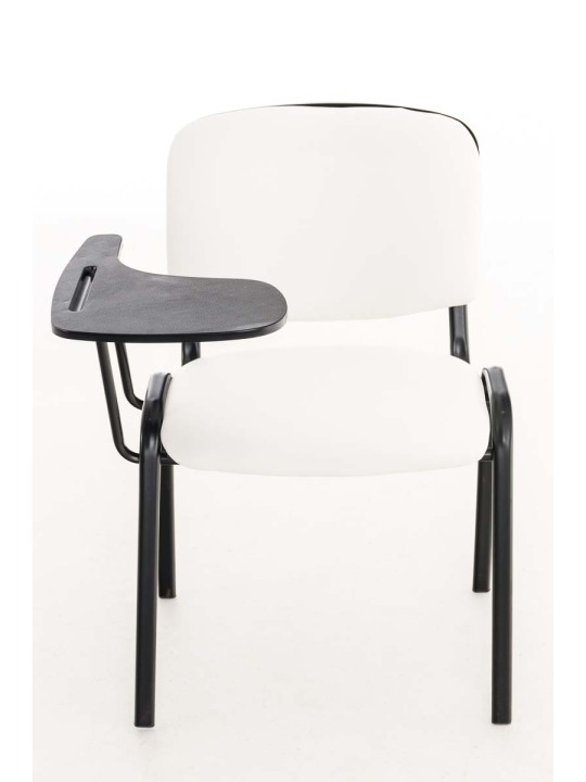 Chaise Ken avec table pliante simili cuir, blanc Chaise Ken avec table pliante simili cuir, blanc