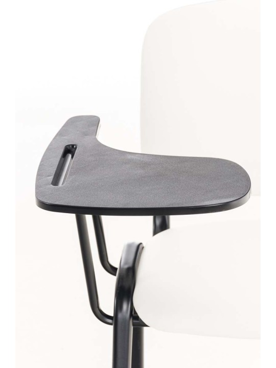 Chaise Ken avec table pliante simili cuir, blanc Chaise Ken avec table pliante simili cuir, blanc