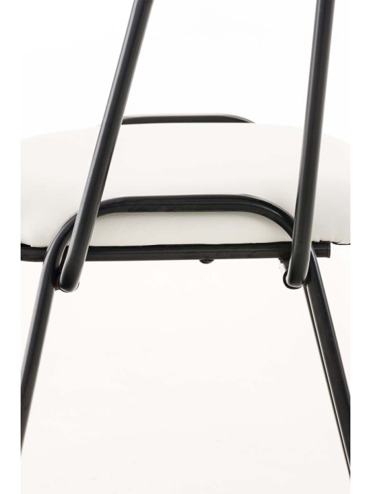 Chaise Ken avec table pliante simili cuir, blanc Chaise Ken avec table pliante simili cuir, blanc