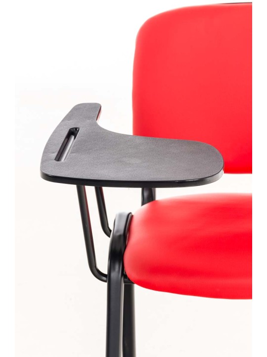 Chaise Ken avec table pliante simili cuir, rouge Chaise Ken avec table pliante simili cuir, rouge