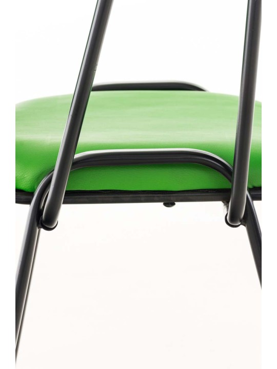 Chaise Ken avec table pliante simili cuir, vert