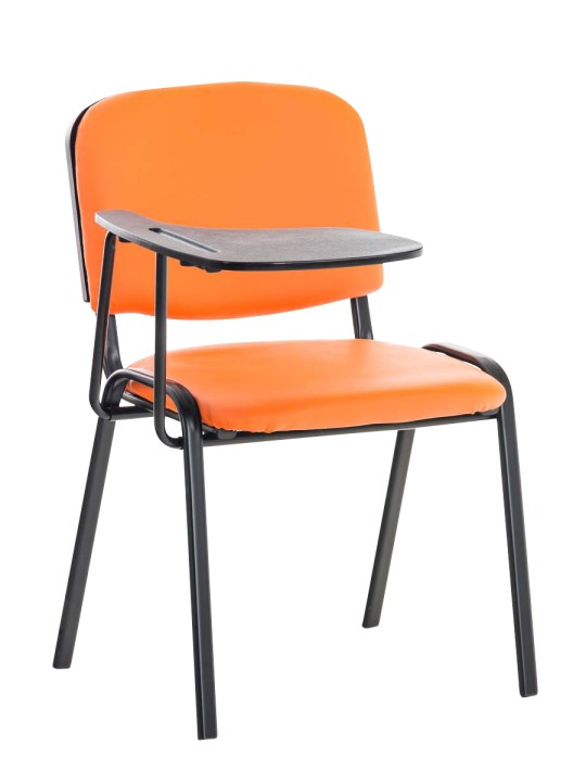 Chaise Ken avec table pliante simili cuir, orange