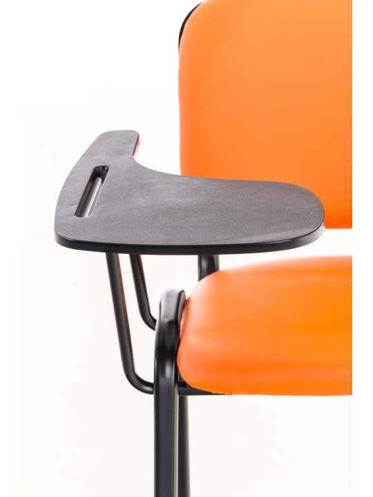 Chaise Ken avec table pliante simili cuir, orange