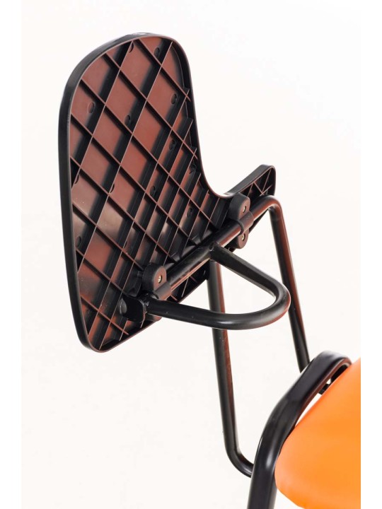 Chaise Ken avec table pliante simili cuir, orange