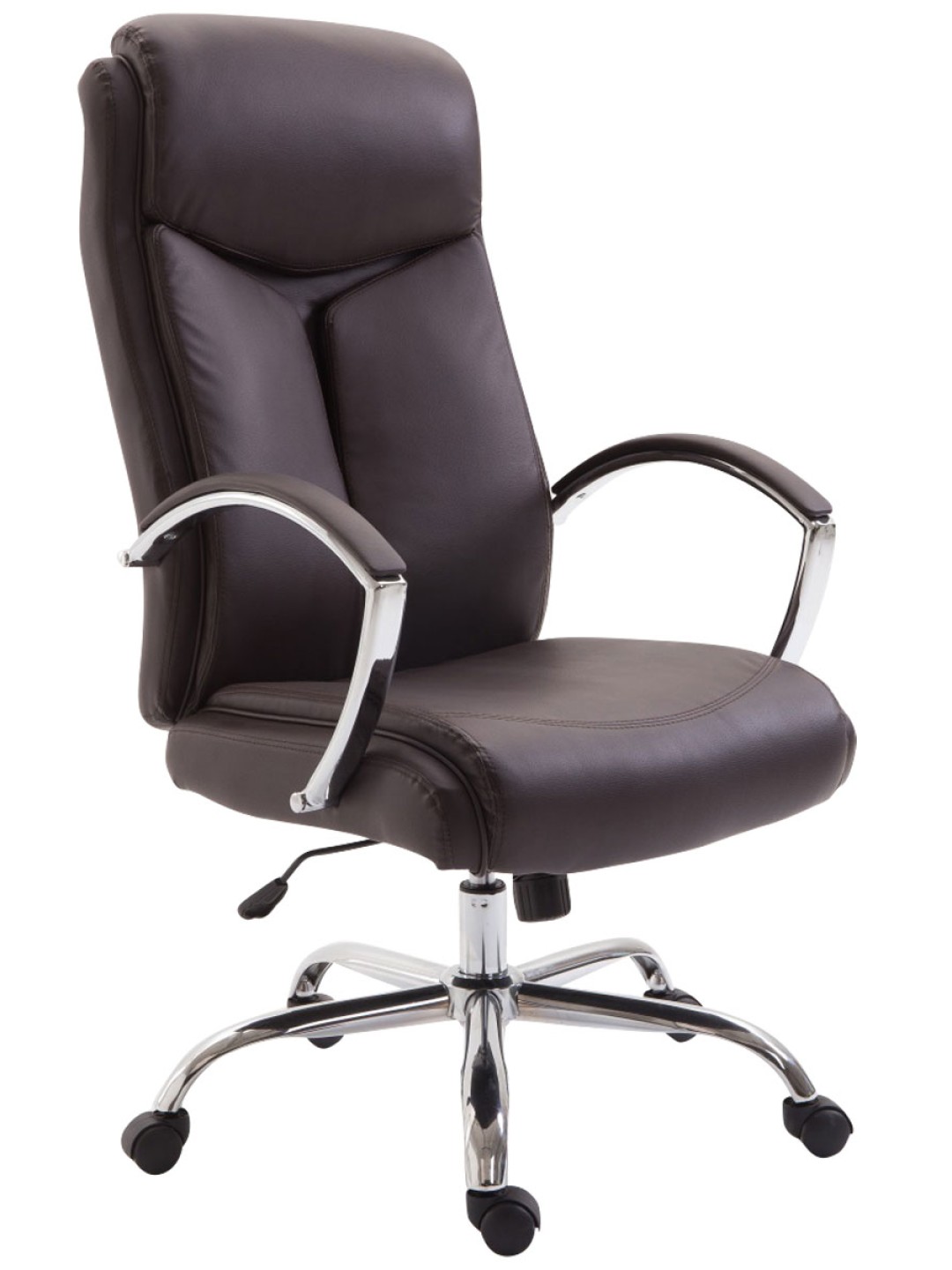 Chaise de bureau Vaud simili cuir, brun