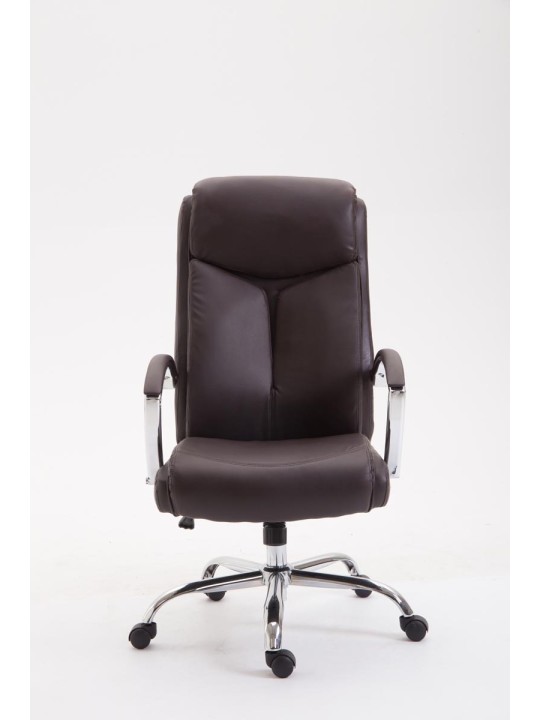 Chaise de bureau Vaud simili cuir, brun