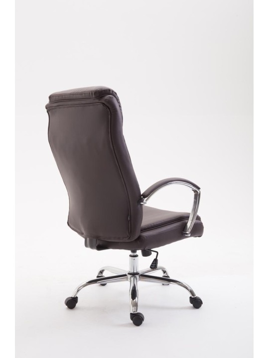 Chaise de bureau Vaud simili cuir, brun