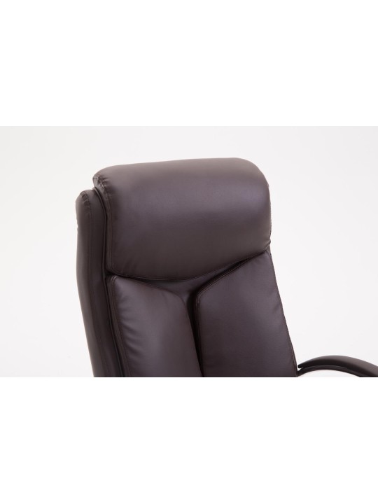 Chaise de bureau Vaud simili cuir, brun