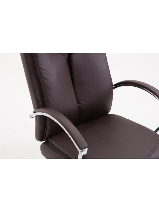 Chaise de bureau Vaud simili cuir, brun