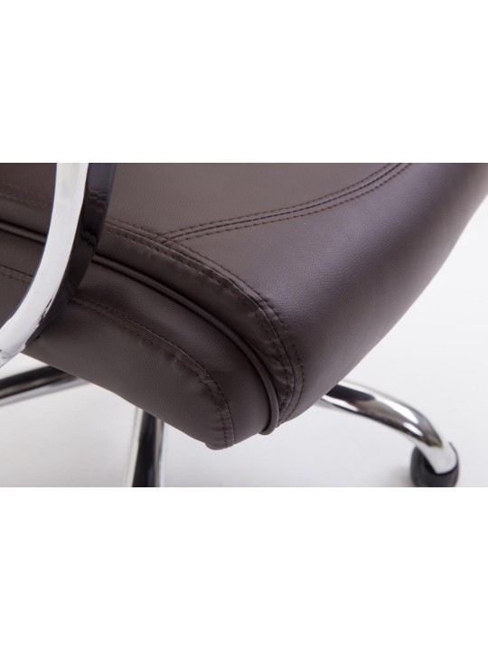 Chaise de bureau Vaud simili cuir, brun