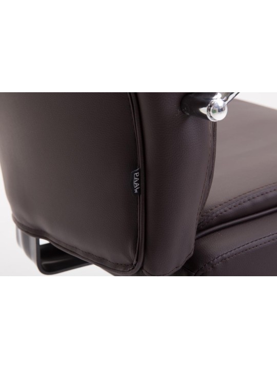 Chaise de bureau Vaud simili cuir, brun