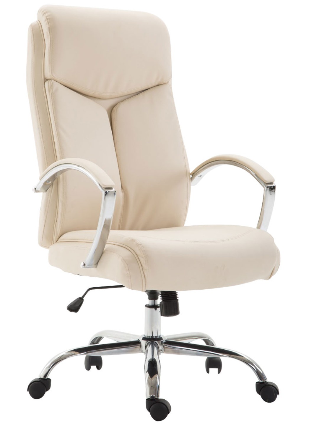 Chaise de bureau Vaud simili cuir, crème