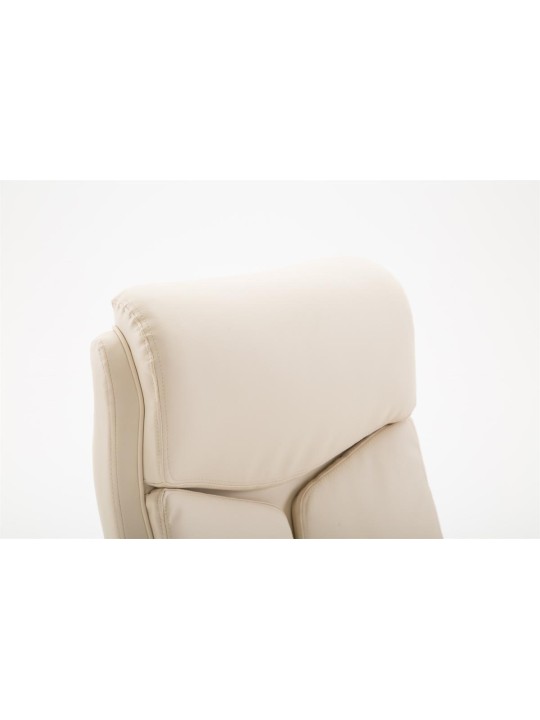 Chaise de bureau Vaud simili cuir, crème