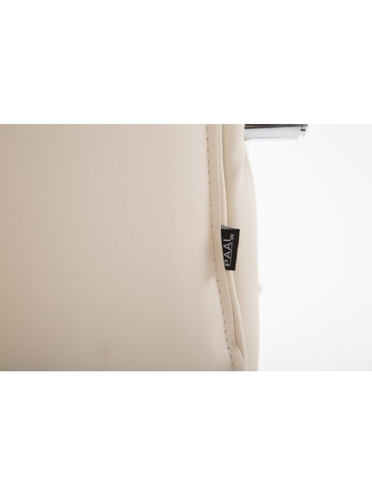 Chaise de bureau Vaud simili cuir, crème