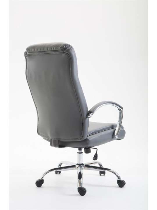 Chaise de bureau Vaud simili cuir, gris