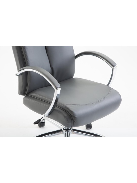 Chaise de bureau Vaud simili cuir, gris