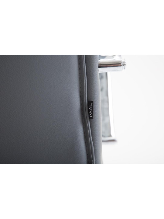 Chaise de bureau Vaud simili cuir, gris