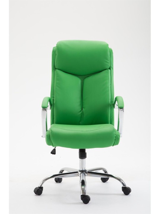 Chaise de bureau Vaud simili cuir, vert