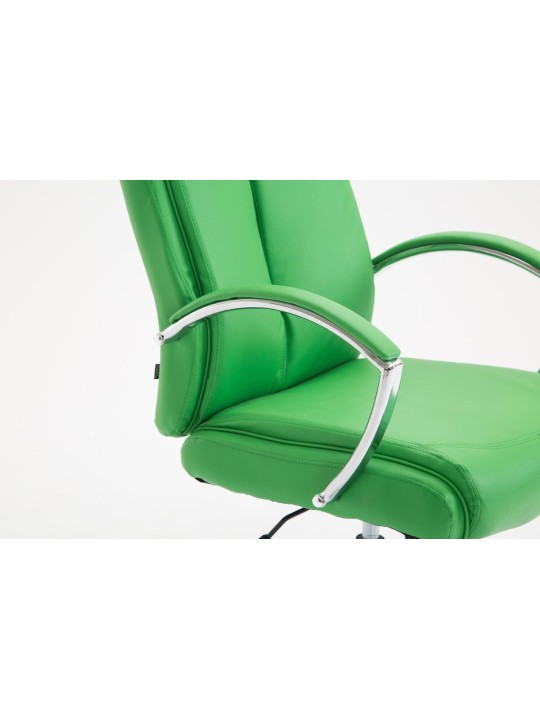 Chaise de bureau Vaud simili cuir, vert