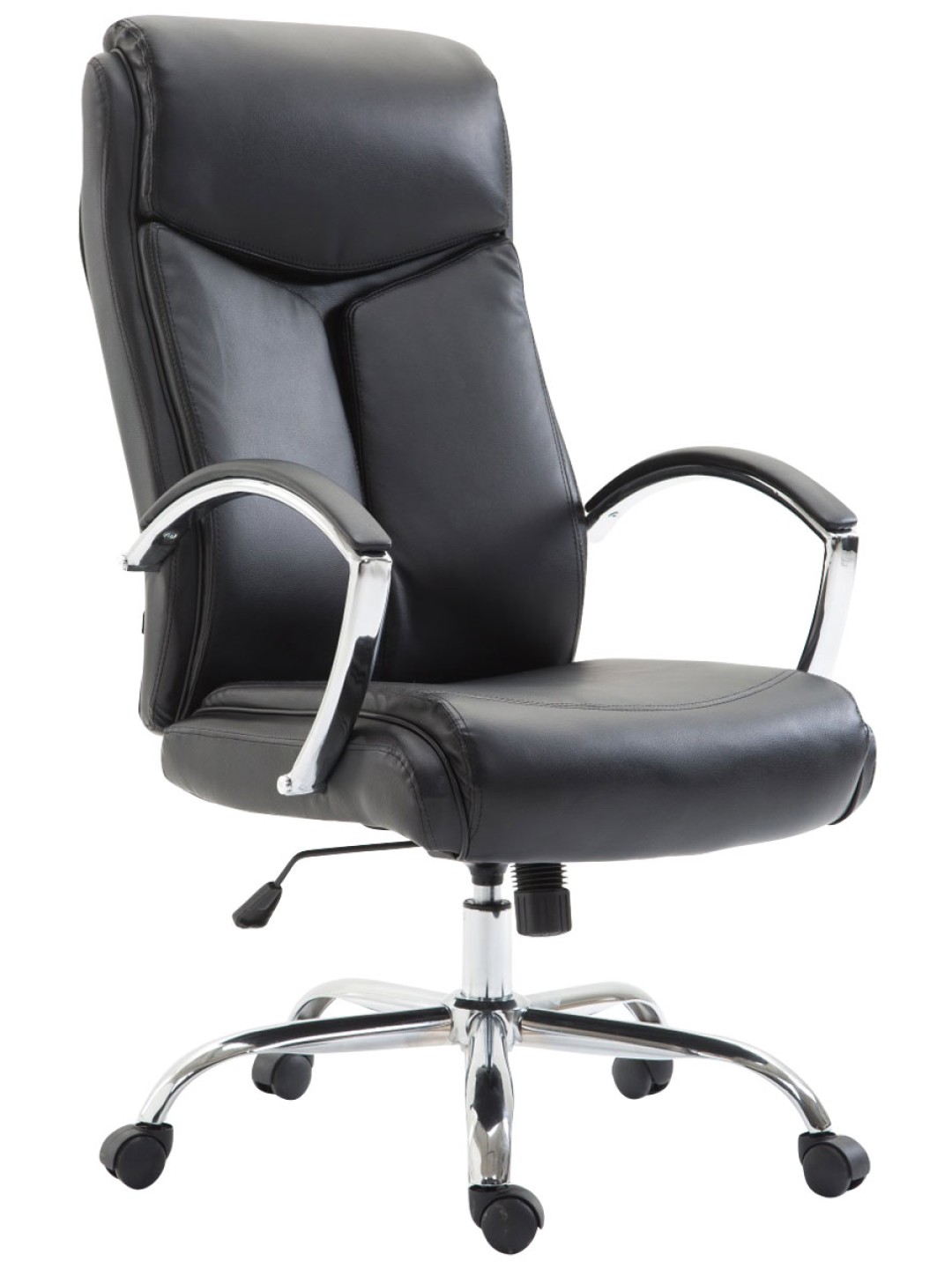 Chaise de bureau Vaud simili cuir, noir