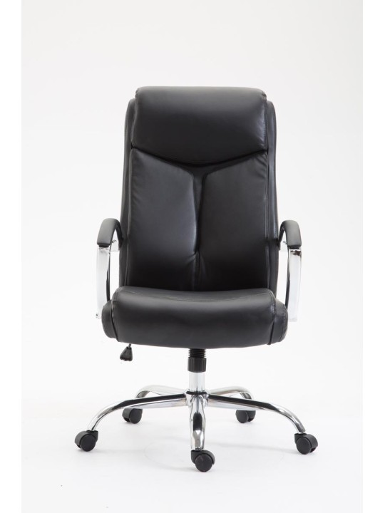 Chaise de bureau Vaud simili cuir, noir