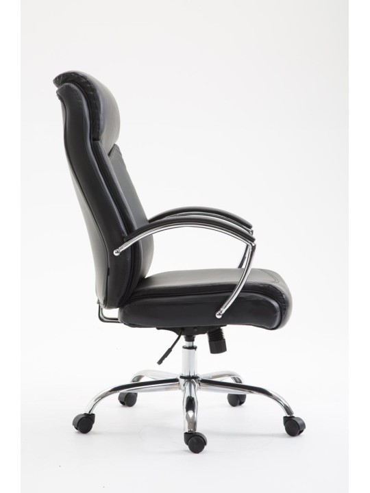 Chaise de bureau Vaud simili cuir, noir