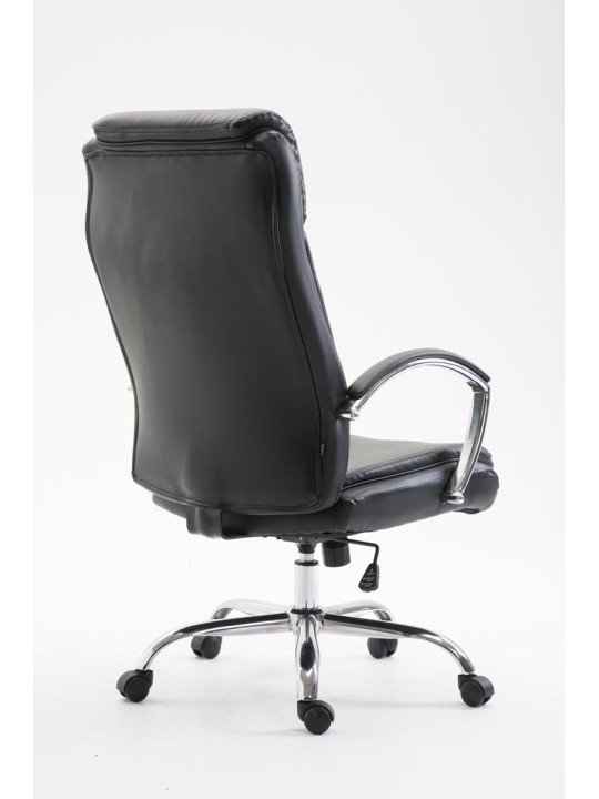 Chaise de bureau Vaud simili cuir, noir