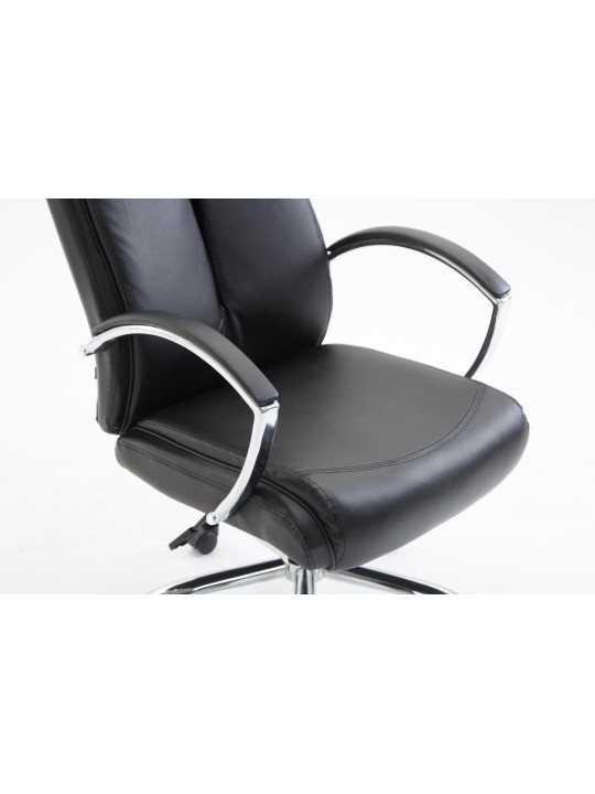 Chaise de bureau Vaud simili cuir, noir