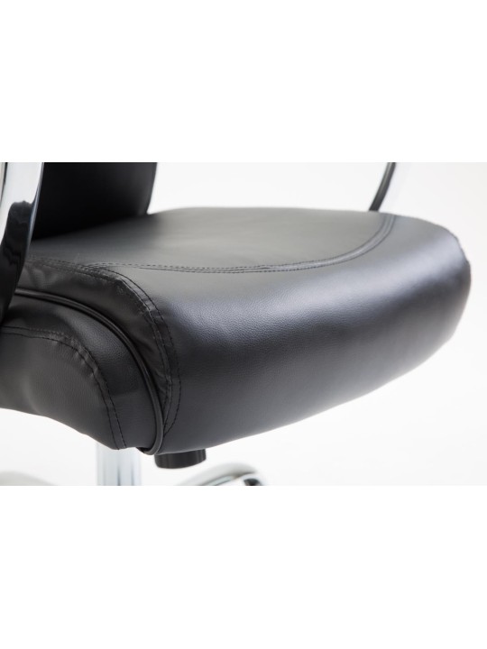 Chaise de bureau Vaud simili cuir, noir