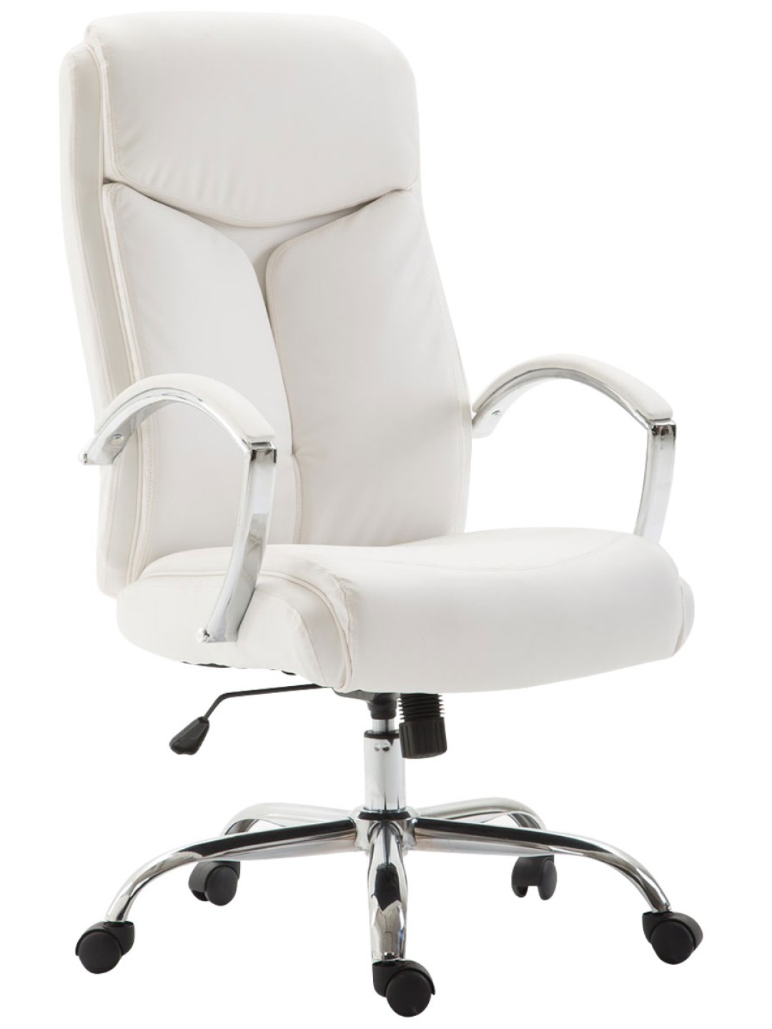 Chaise de bureau Vaud simili cuir, blanc