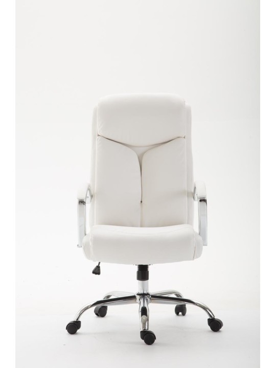 Chaise de bureau Vaud simili cuir, blanc