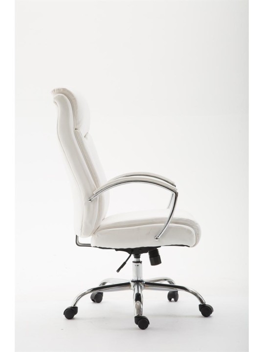 Chaise de bureau Vaud simili cuir, blanc