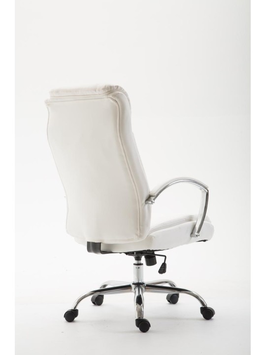 Chaise de bureau Vaud simili cuir, blanc