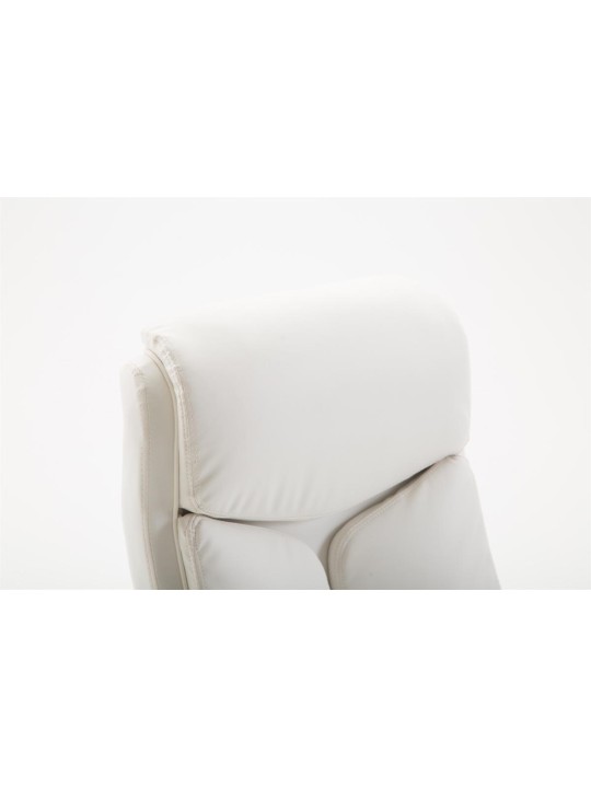 Chaise de bureau Vaud simili cuir, blanc