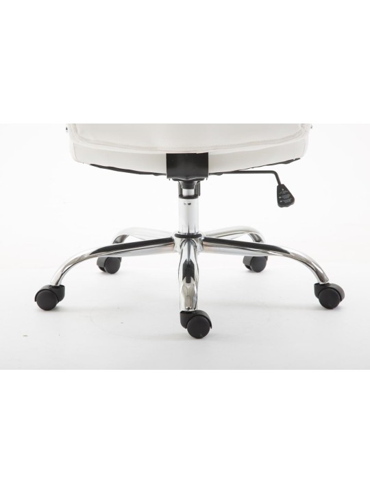 Chaise de bureau Vaud simili cuir, blanc