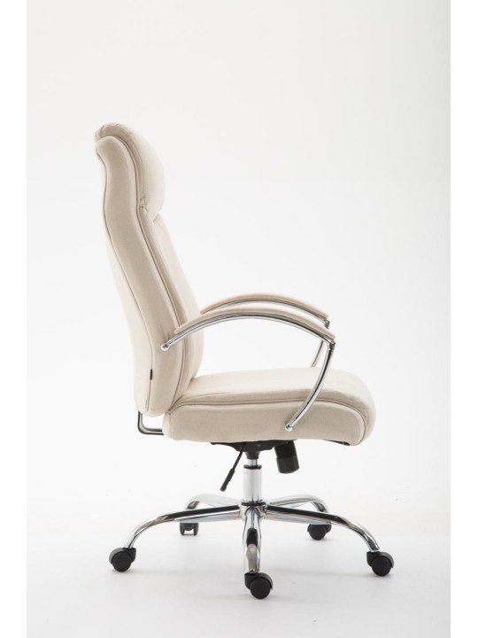 Chaise de bureau tissu Vaud, crème