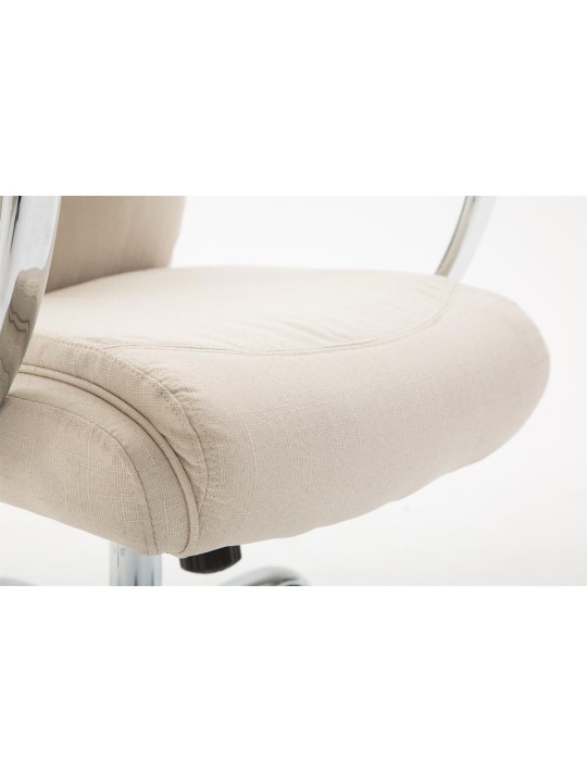 Chaise de bureau tissu Vaud, crème
