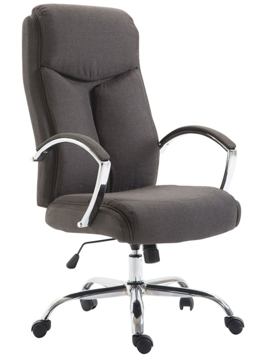 Chaise de bureau tissu Vaud, gris foncé