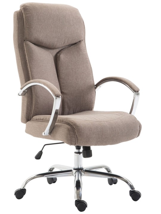 Chaise de bureau tissu Vaud, taupe