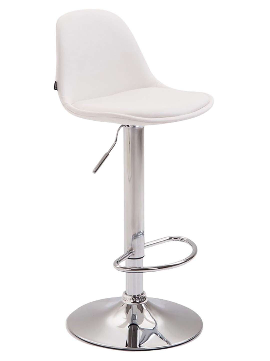 Tabouret de bar Kiel entièrement rembourré en simili cuir, blanc