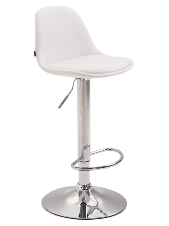 Tabouret de bar Kiel entièrement rembourré en simili cuir, blanc