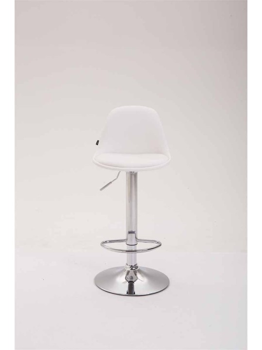 Tabouret de bar Kiel entièrement rembourré en simili cuir, blanc