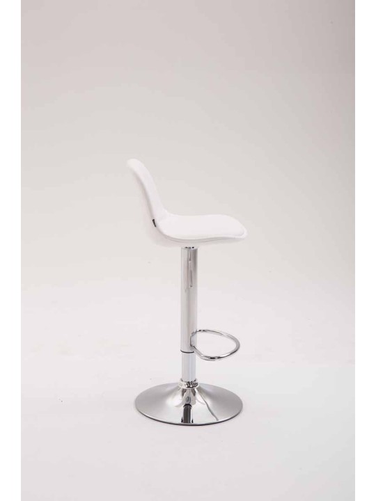 Tabouret de bar Kiel entièrement rembourré en simili cuir, blanc