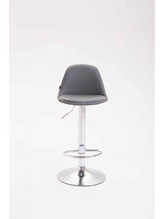 Tabouret de bar Kiel entièrement rembourré en simili cuir, gris
