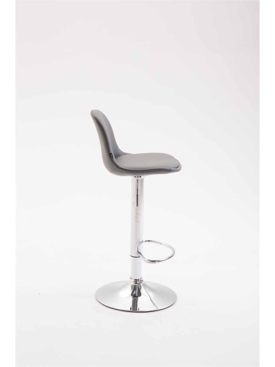 Tabouret de bar Kiel entièrement rembourré en simili cuir, gris